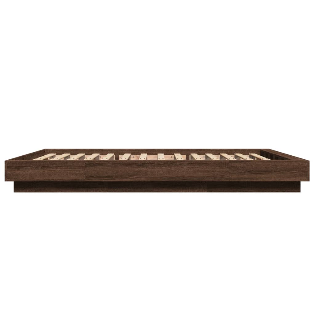 Cadre de lit sans matelas chêne marron 135x190 cm