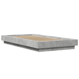 Cadre de lit sans matelas gris béton 90x190 cm