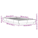 Cadre de lit sans matelas chêne fumé 90x190 cm