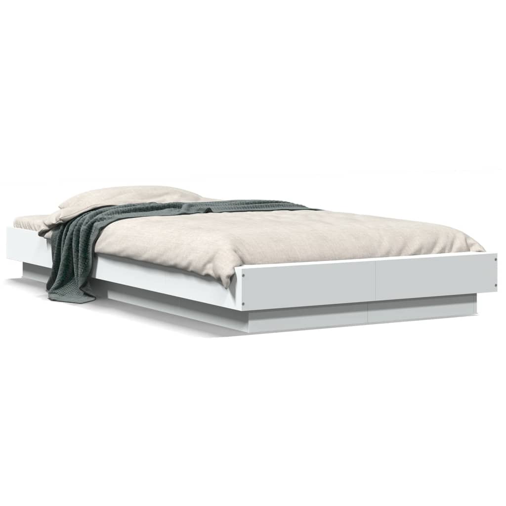 Cadre de lit sans matelas blanc 75x190 cm