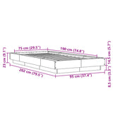 Cadre de lit sans matelas blanc 75x190 cm