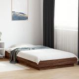 Bed frame without mattress brown oak 75x190 cm