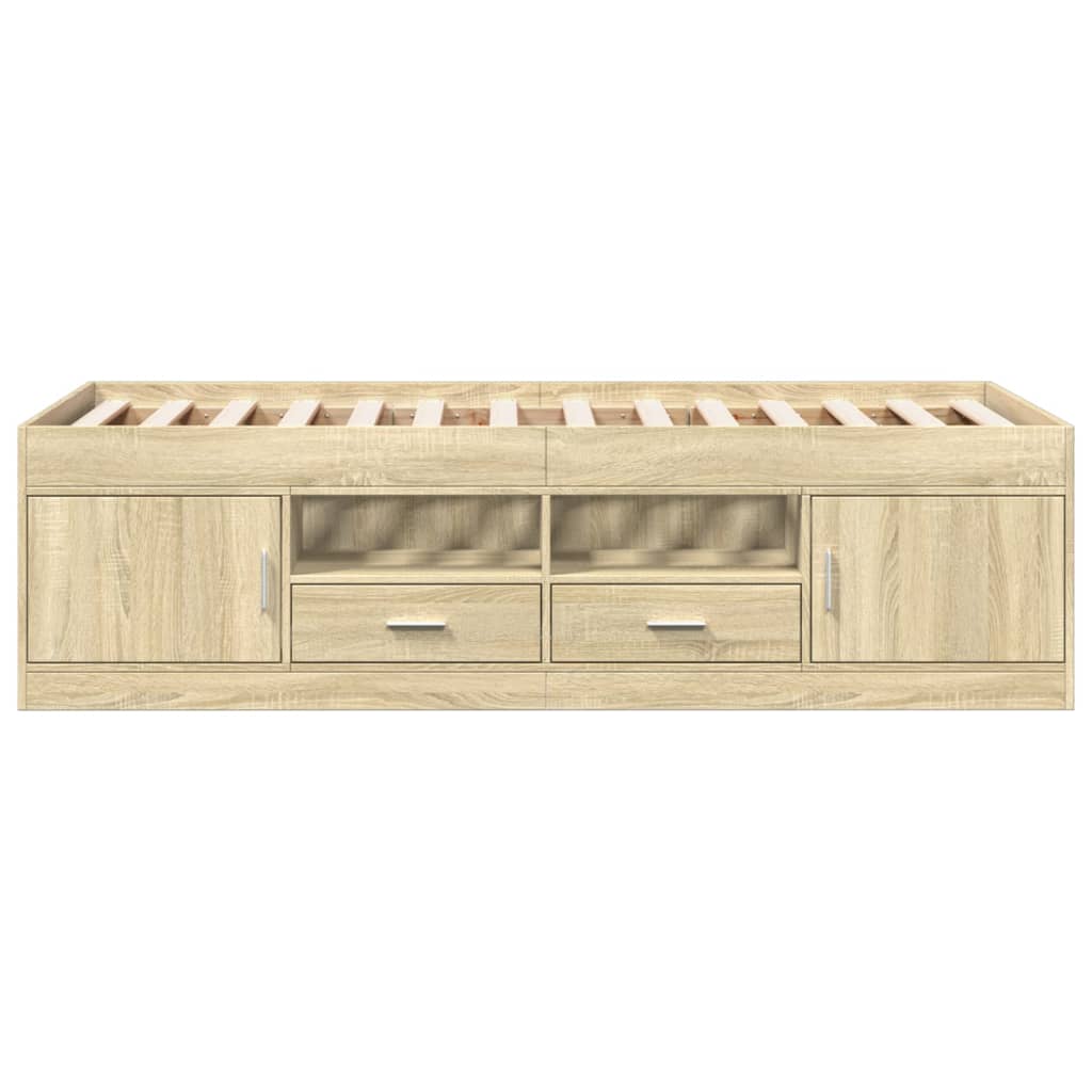 Day bed with drawers without mattress sonoma oak 100x200 cm