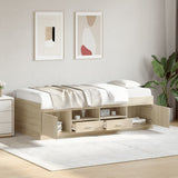 Day bed with drawers without mattress sonoma oak 100x200 cm