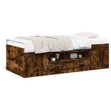 Day bed with drawers without mattress smoked oak 100x200 cm