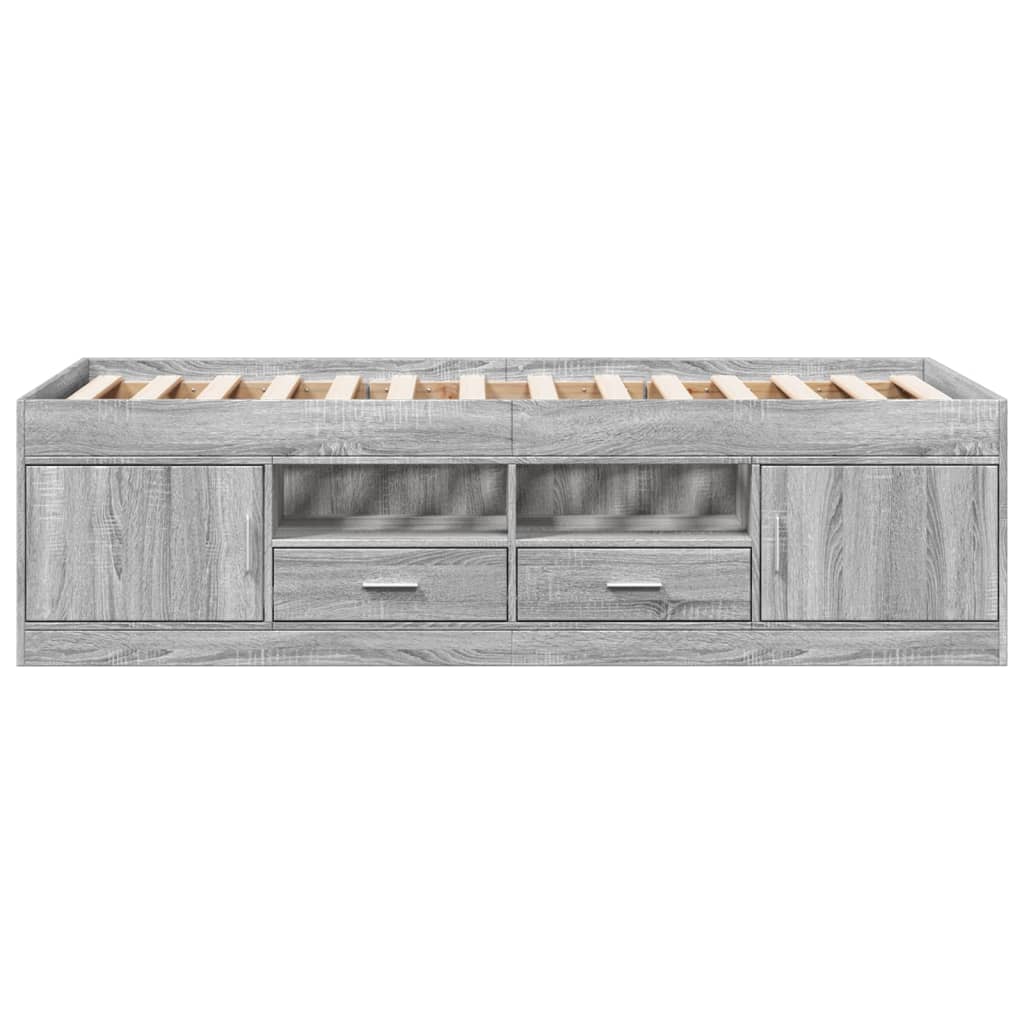 Day bed with drawers without mattress sonoma gray 100x200 cm