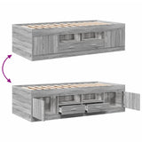 Day bed with drawers without mattress sonoma gray 100x200 cm