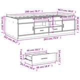 Day bed with drawers without mattress sonoma gray 100x200 cm