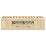 Day bed with drawers without mattress sonoma oak 90x200 cm