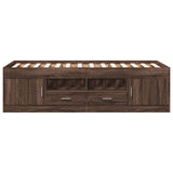 Day bed with drawers without mattress brown oak 90x200 cm