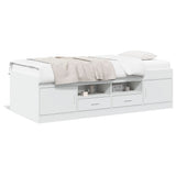 Day bed with drawers without mattress white 75x190 cm