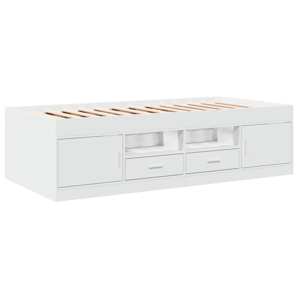 Day bed with drawers without mattress white 75x190 cm