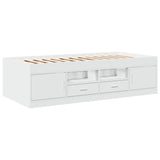 Day bed with drawers without mattress white 75x190 cm