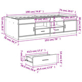 Day bed with drawers without mattress white 75x190 cm