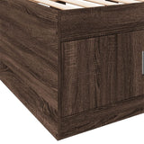 Day bed with drawers without mattress brown oak 75x190 cm