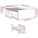 Cadre de lit avec tiroirs sans matelas blanc 100x200 cm