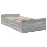 Cadre de lit avec tiroirs sans matelas sonoma gris 90x200 cm