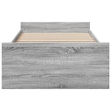 Cadre de lit avec tiroirs sans matelas sonoma gris 90x190 cm