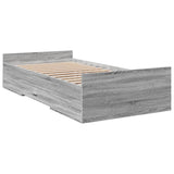 Cadre de lit avec tiroirs sans matelas sonoma gris 90x190 cm