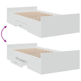 Bed frame with drawers without mattress white 75x190 cm