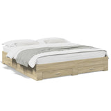 Bed frame with drawers without mattress sonoma oak 180x200 cm