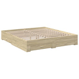 Bed frame with drawers without mattress sonoma oak 180x200 cm