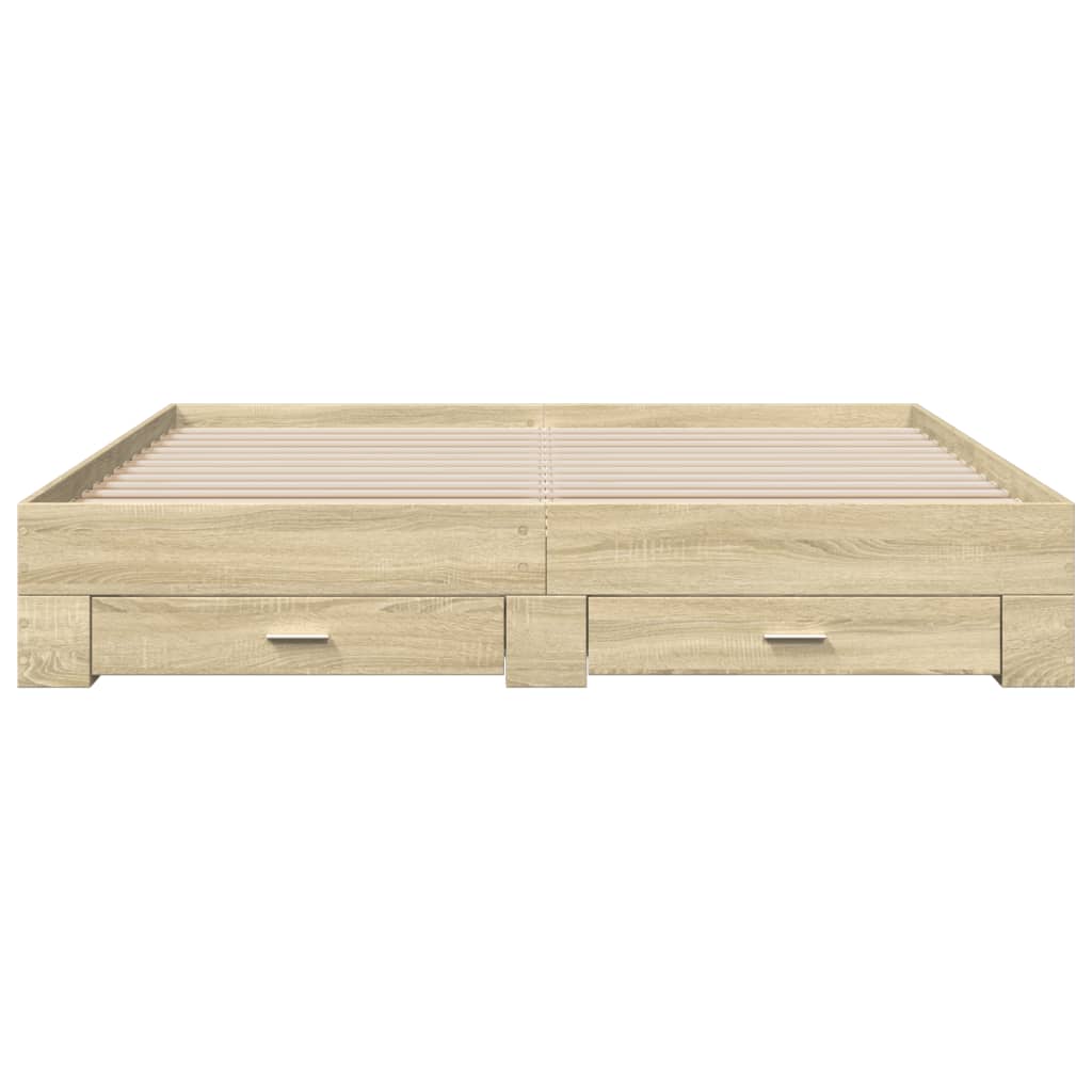 Bed frame with drawers without mattress sonoma oak 180x200 cm