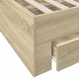 Bed frame with drawers without mattress sonoma oak 180x200 cm