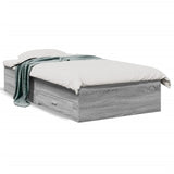 Cadre de lit avec tiroirs sans matelas sonoma gris 90x200 cm