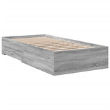 Cadre de lit avec tiroirs sans matelas sonoma gris 90x200 cm