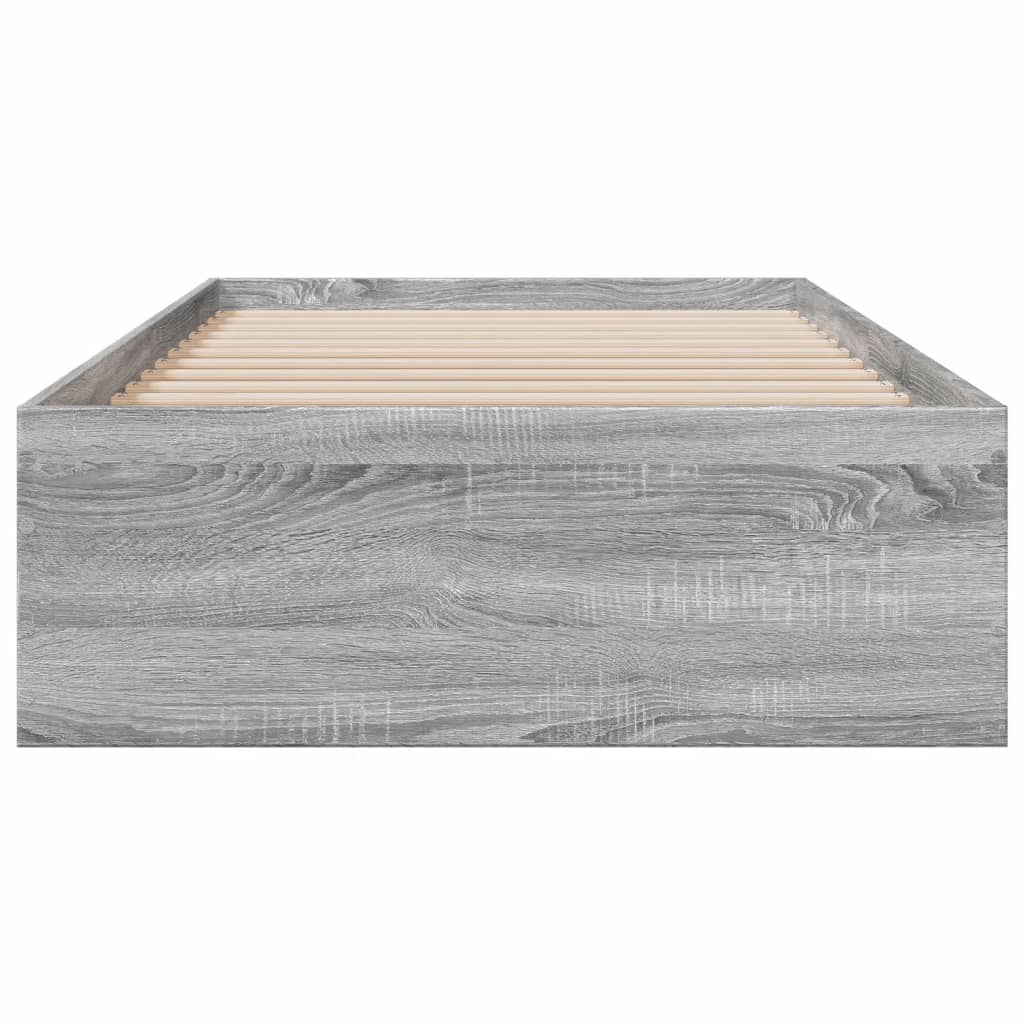 Cadre de lit avec tiroirs sans matelas sonoma gris 90x200 cm