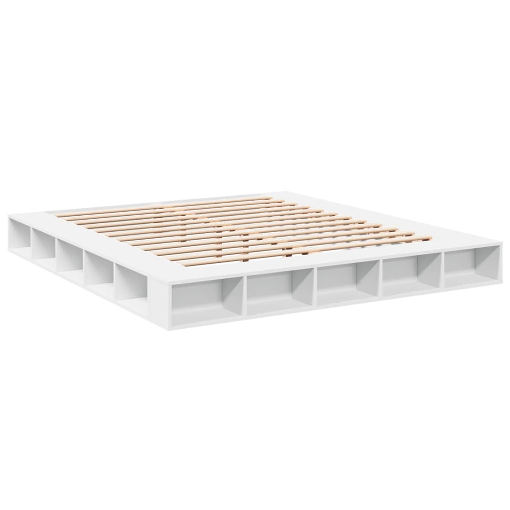 Cadre de lit sans matelas blanc 200x200 cm