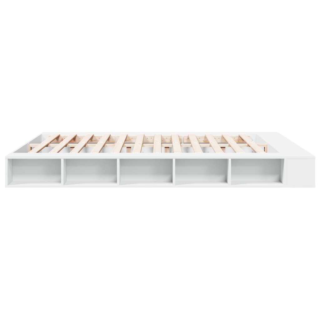 Cadre de lit sans matelas blanc 200x200 cm