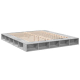 Cadre de lit sans matelas gris béton 200x200 cm