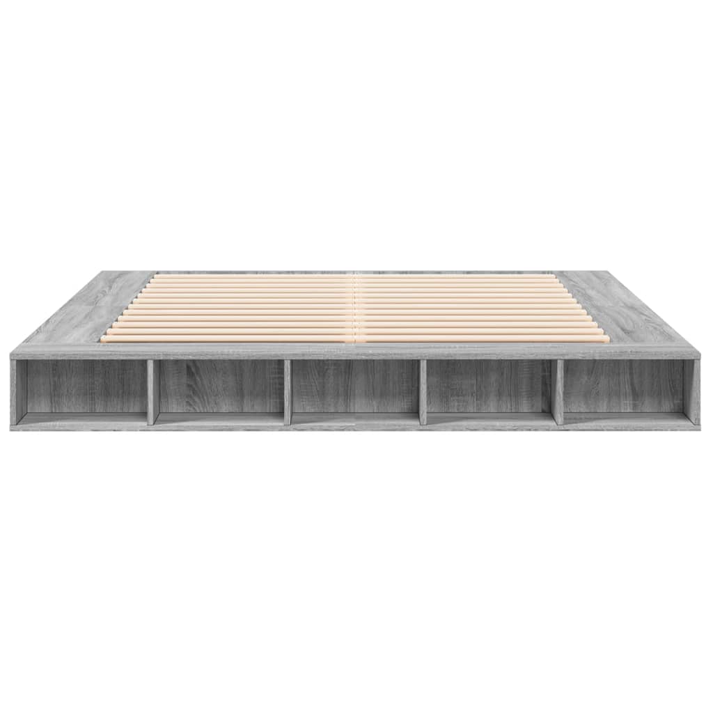 Cadre de lit sans matelas sonoma gris 200x200 cm