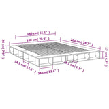 Bed frame without mattress white 180x200 cm