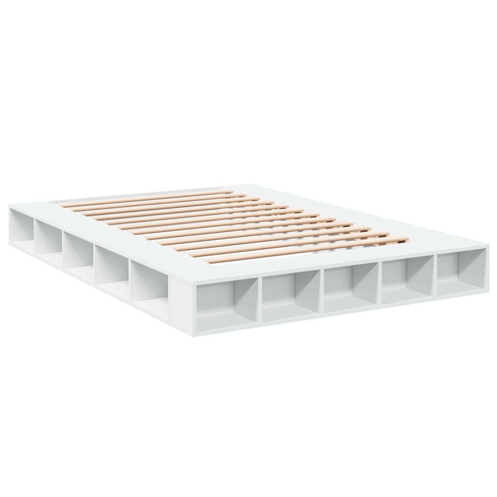 Cadre de lit sans matelas blanc 150x200 cm