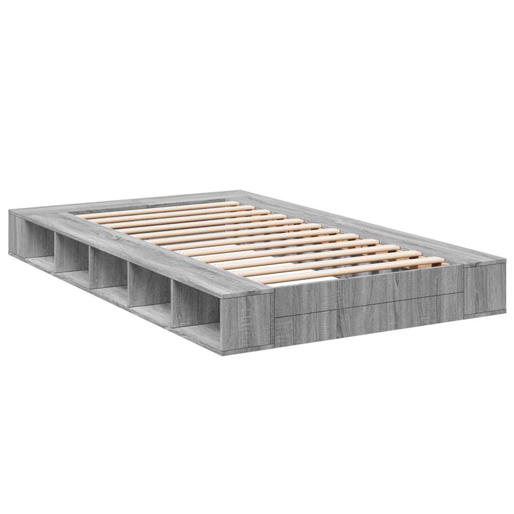 Cadre de lit sans matelas sonoma gris 120x200 cm