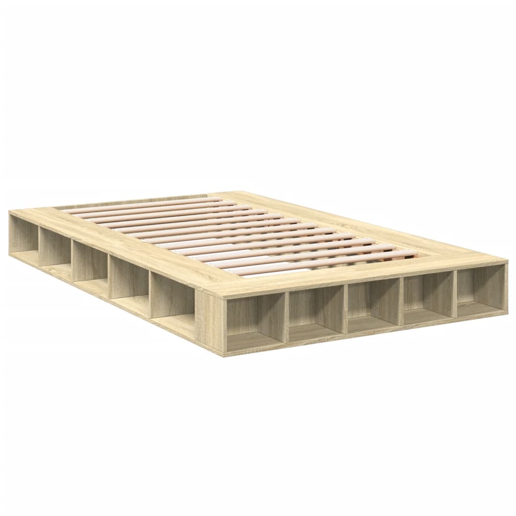 Cadre de lit sans matelas chêne sonoma 140x190 cm