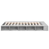 Cadre de lit sans matelas gris béton 140x190 cm