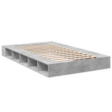 Cadre de lit sans matelas gris béton 140x190 cm