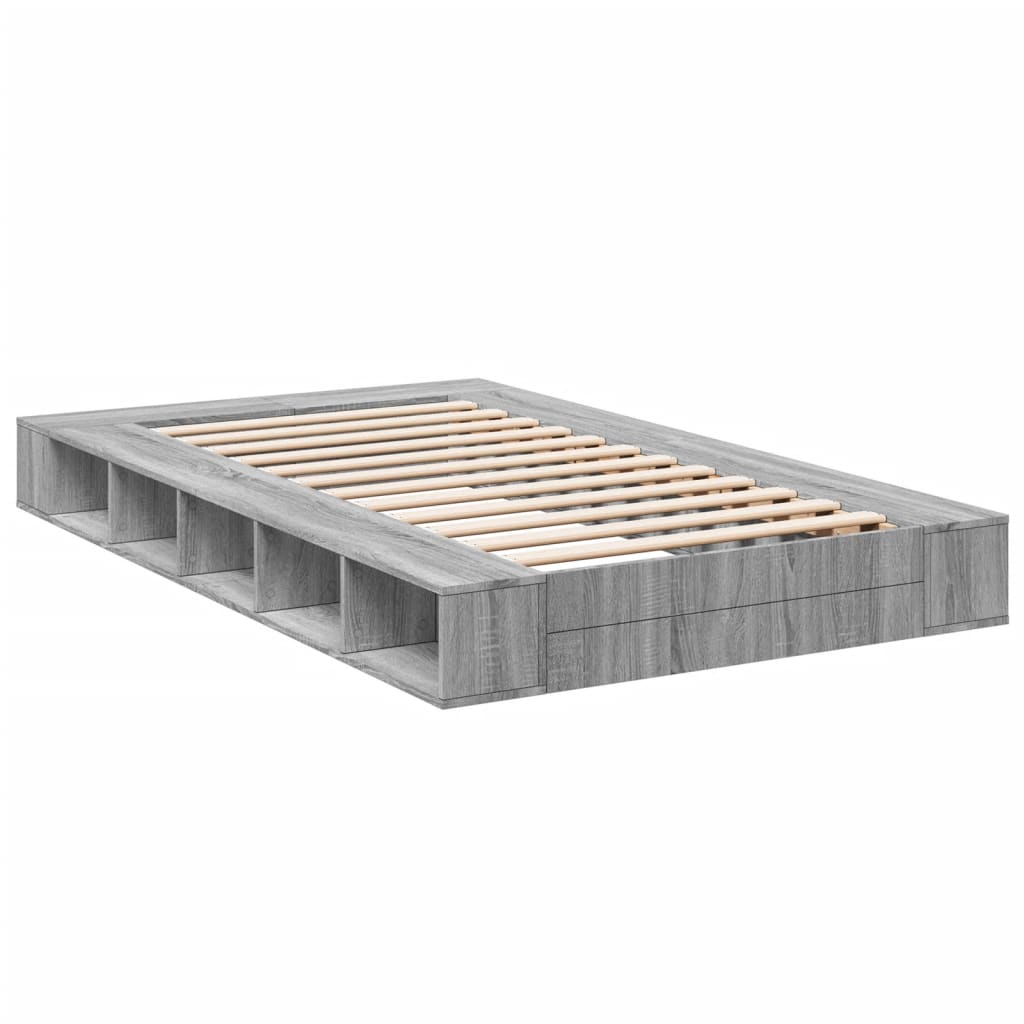 Cadre de lit sans matelas sonoma gris 140x190 cm