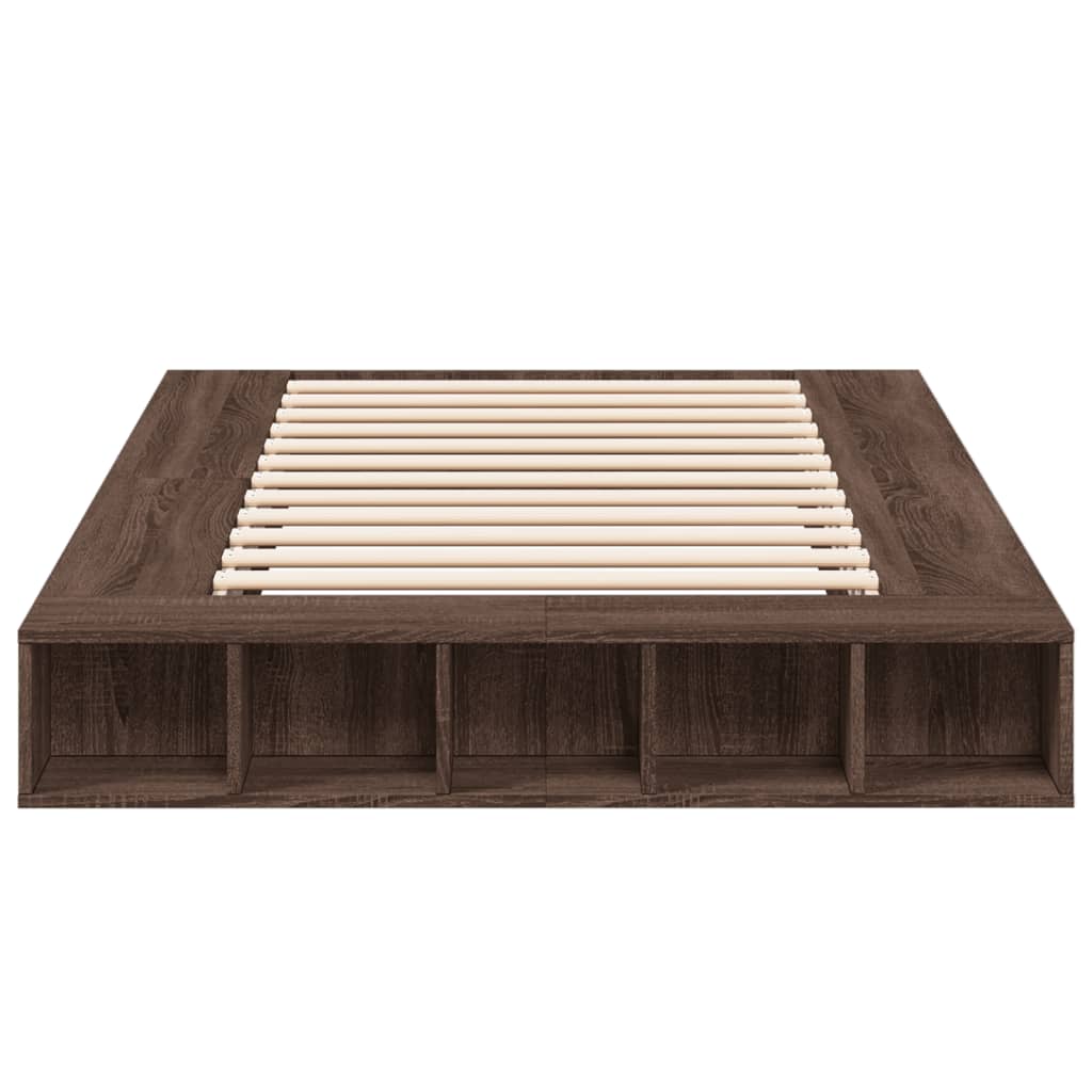 Cadre de lit sans matelas chêne marron 140x190 cm