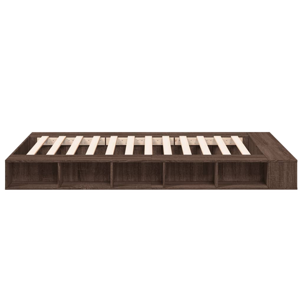 Cadre de lit sans matelas chêne marron 140x190 cm