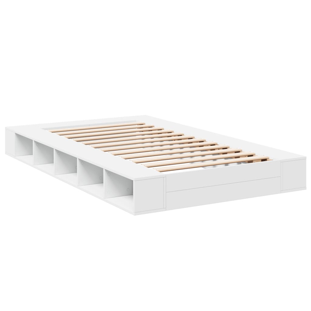 Cadre de lit sans matelas blanc 135x190 cm