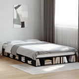 Cadre de lit sans matelas noir 135x190 cm