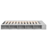 Cadre de lit sans matelas gris béton 135x190 cm