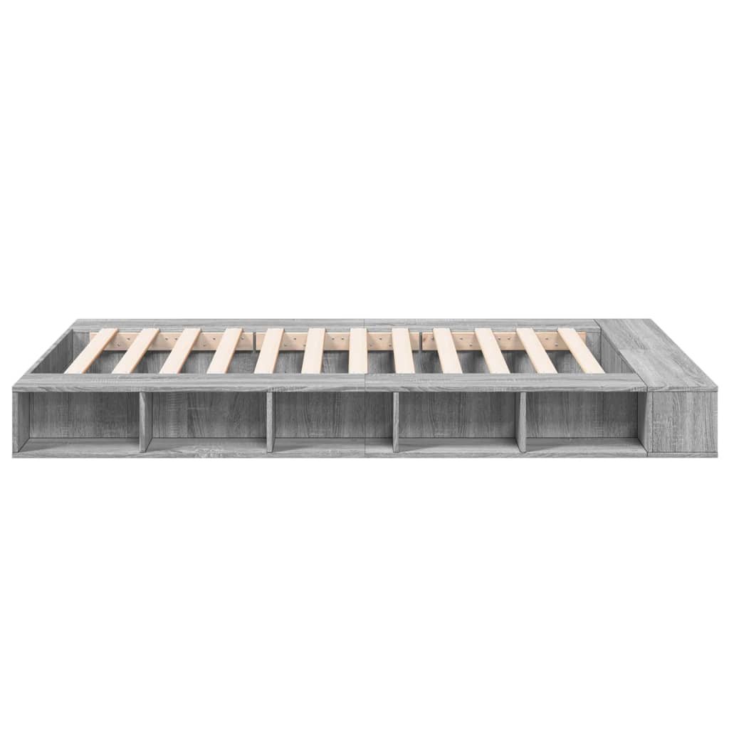 Cadre de lit sans matelas sonoma gris 135x190 cm