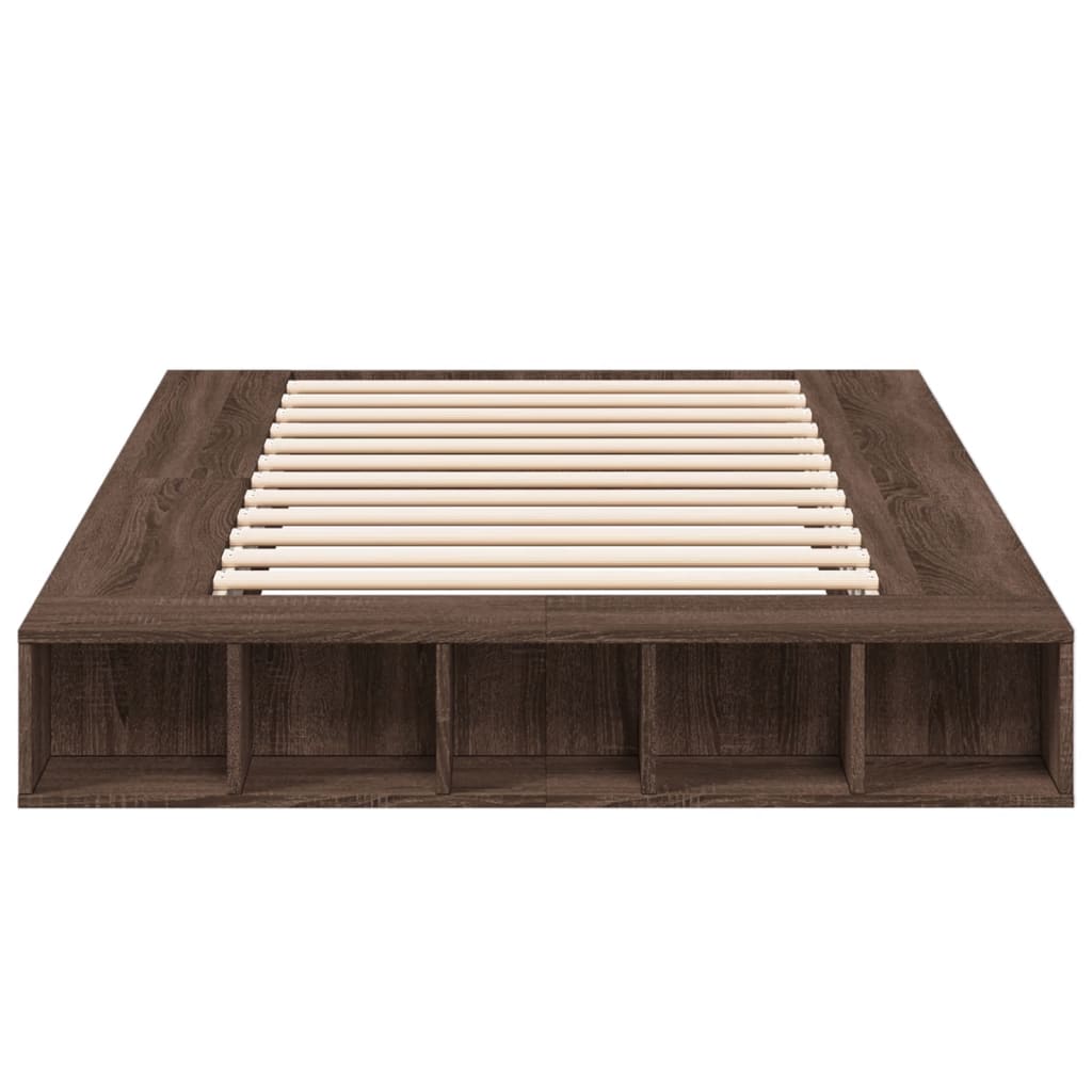 Cadre de lit sans matelas chêne marron 135x190 cm