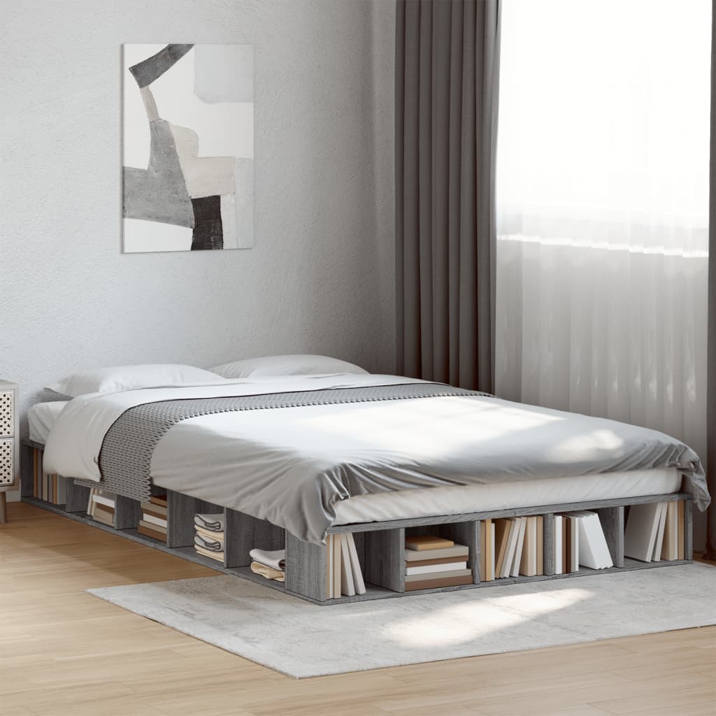 Cadre de lit sans matelas sonoma gris 120x190 cm